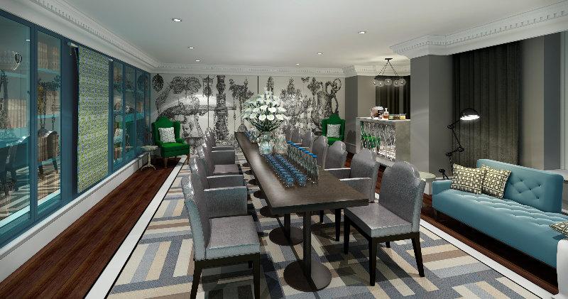 The Ampersand Hotel - Small Luxury Hotels Of The World Londra Esterno foto 3D rendering of a dining room